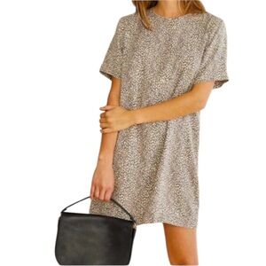 JENNI KAYNE Leopard T-Shirt Dress Size L